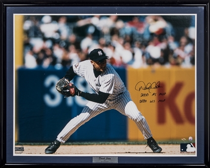Derek Jeter Signed & Inscribed 30x40 Photo in Framed Display (Steiner)